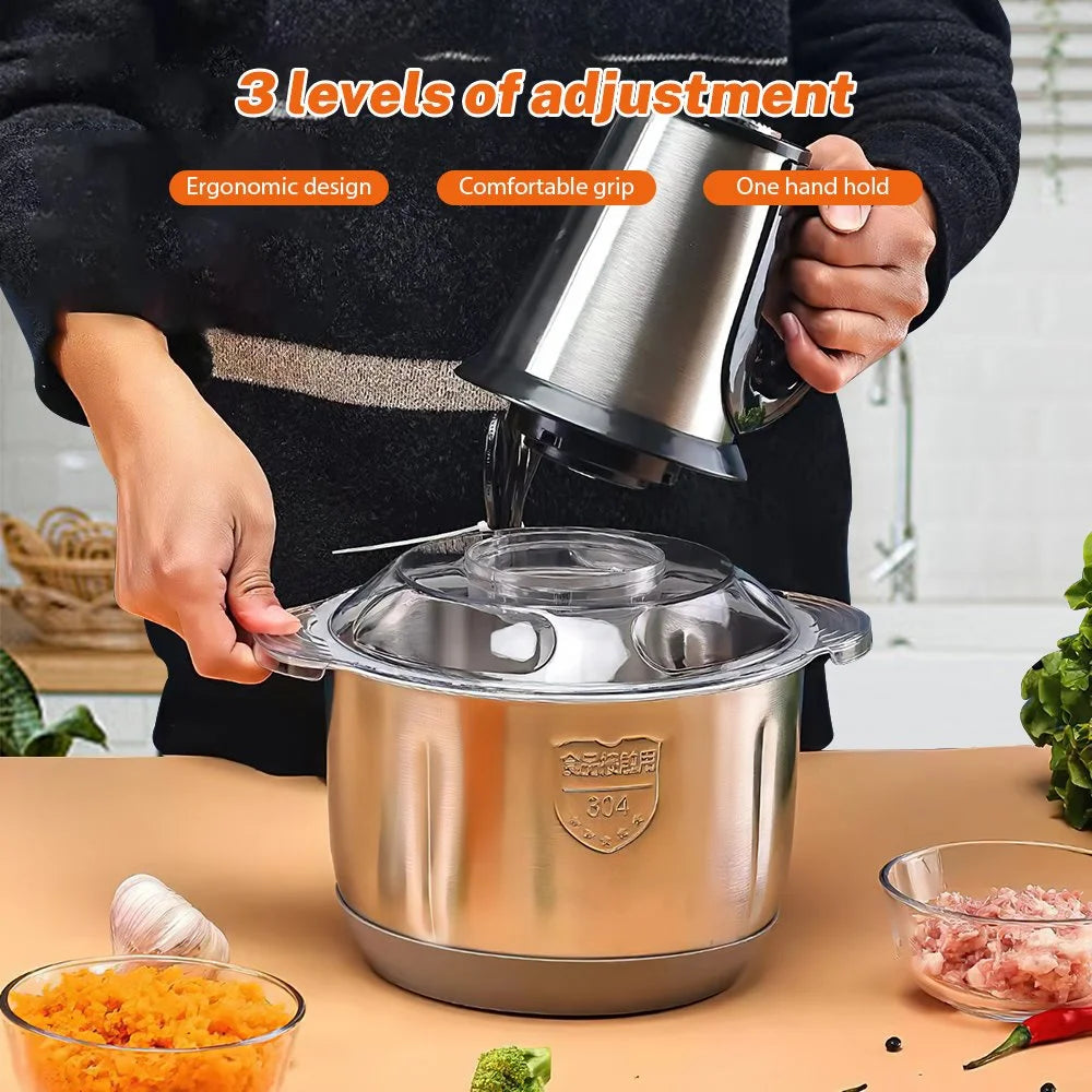5L Electric Meat Grinder Stainless Steel Food Processor Chopper guitar ketable and Fruit Chopper House Grinder