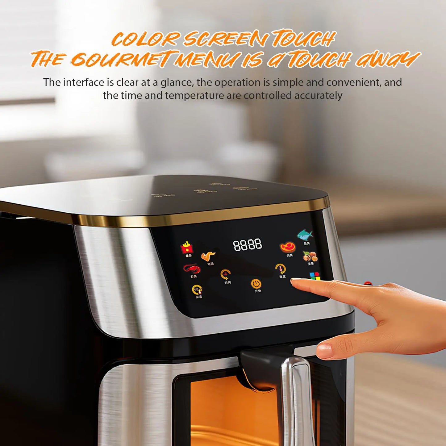 12L air fryer with intelligent smoking program 2800W large multifunctional capacity stainless steel