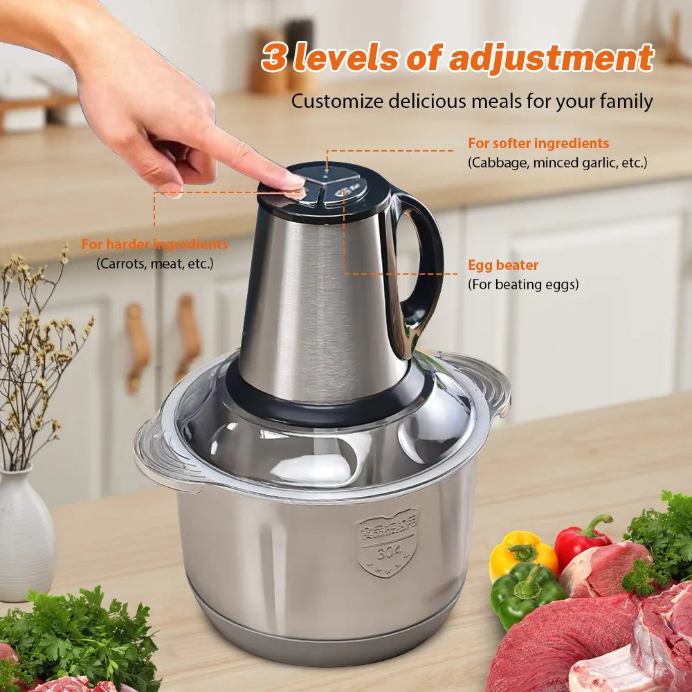 5L Electric Meat Grinder Stainless Steel Food Processor Chopper guitar ketable and Fruit Chopper House Grinder