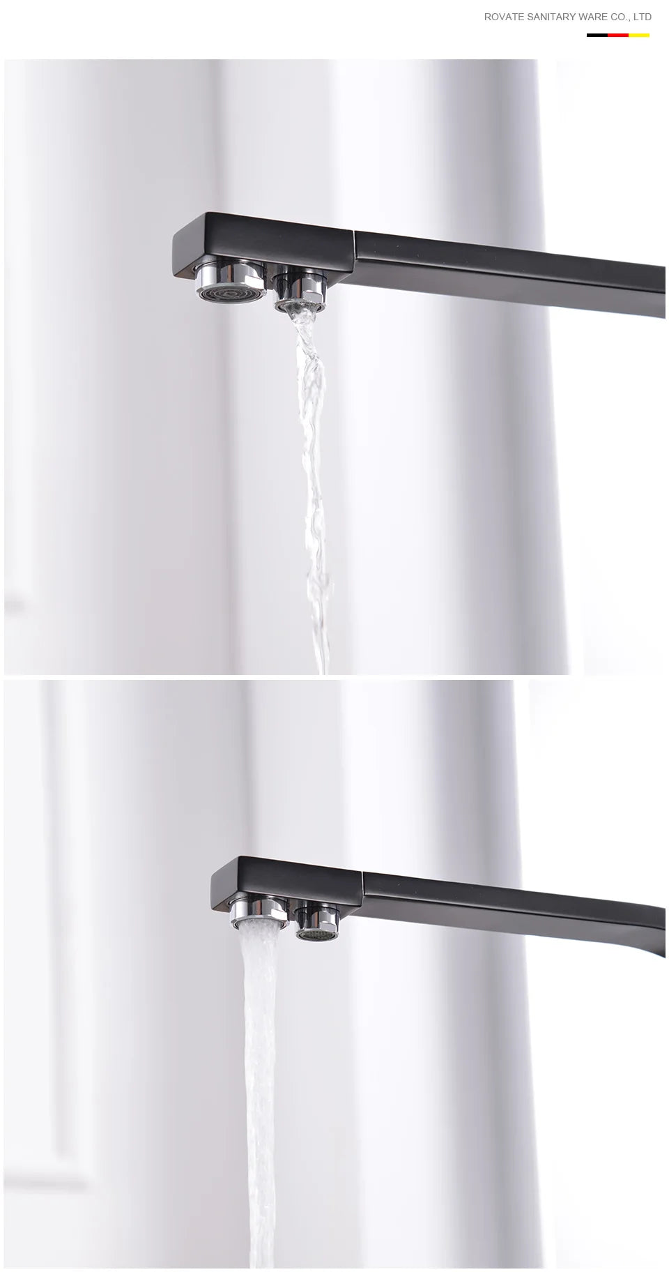 ROVATE Black Filtered Kitchen Faucet 3 Way Drinking Kitchen Water Filter Tap Cold and Hot Sink faucet