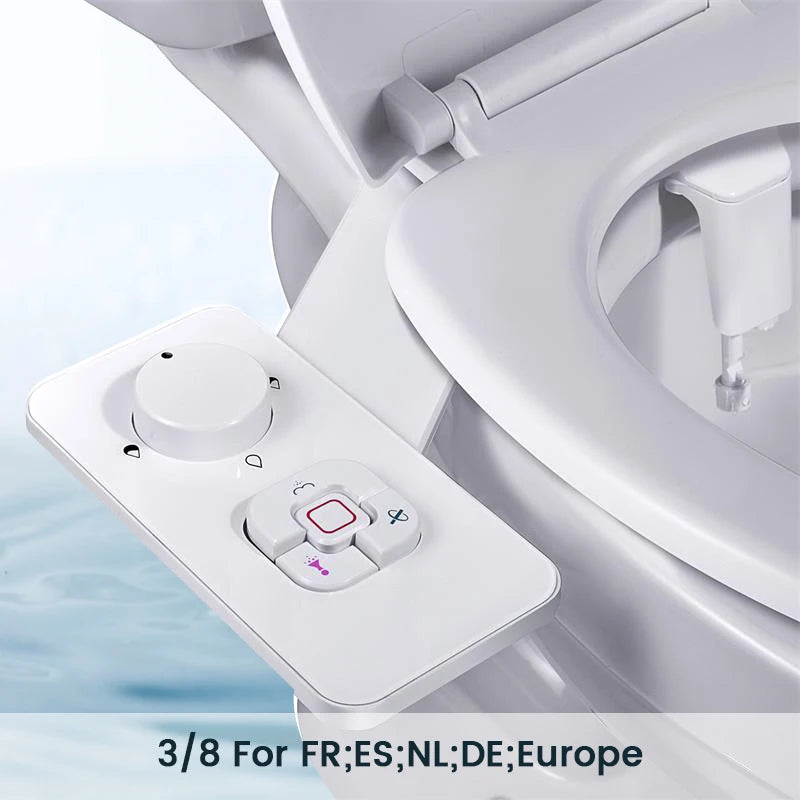 Samodra Toilet Bidet Shower Ultra-thin Bidet Toilet Seat Attachment Non-electric Bidet sprayer Dual Nozzles Frontal & Rear Wash