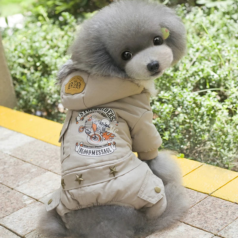 Dog Clothes Winter Warm Puppy Pet Coat Fashion Printed Jackets For Small Dogs Hooded Chihuahua Yorkshire Jumpsuits Dog Clothing