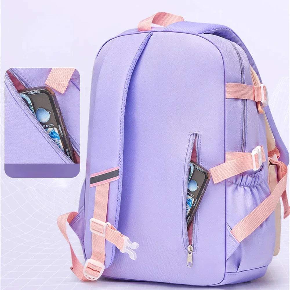 2025 Primary School Girls' Schoolbag Kawaii Lightweight Children's Bag Waterproof Bags Colorful Travel Backpack Mochilas Gifts