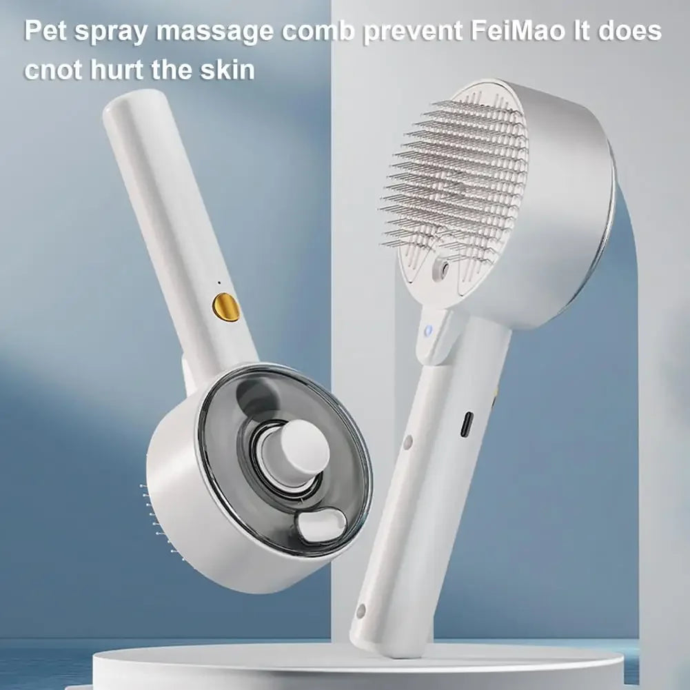 Cat Spray Brush for Shedding Pet Dog Cat Brush with Steam Self Cleaning Dog Steamy Brush Pet Hair Removal Grooming Steam Comb