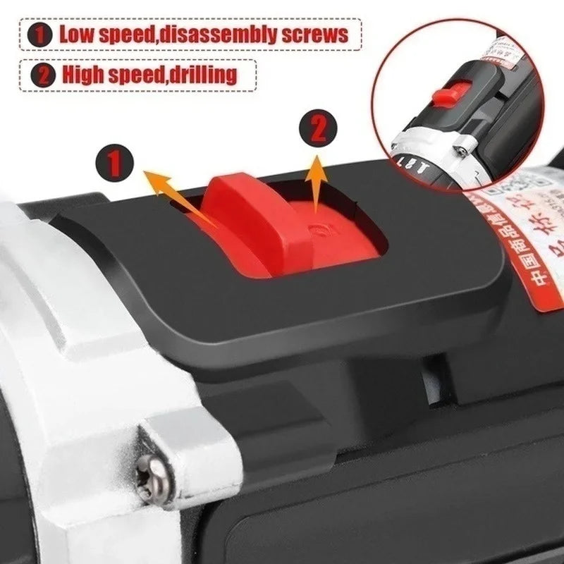 25+3 Torque Portable Cordless Power Drill Set Impact Screw Driver Electric Screwdriver with Rechargeable Battery Power Tool