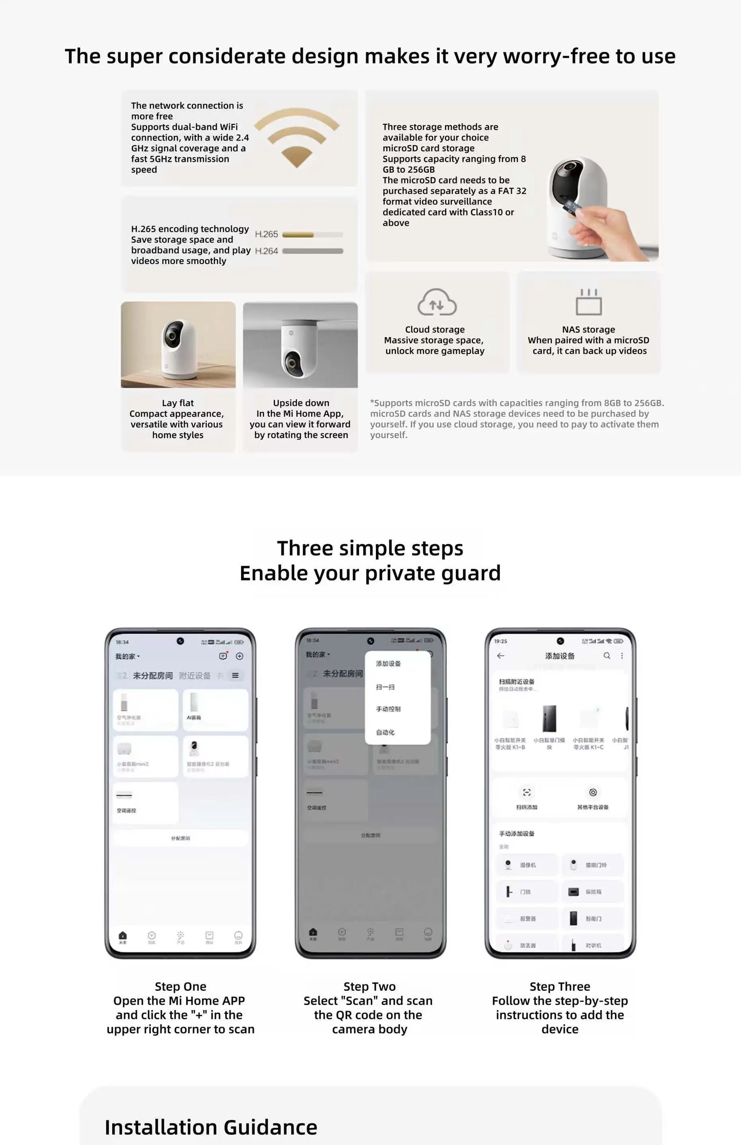 Xiaomi Smart Camera 3 Pro PTZ Version 360° Ultramicroscopic Full Color AI Human Pet Baby Cry DetectionHDR 2.4/5GHz Mesh Gateway