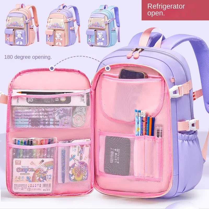 2025 Primary School Girls' Schoolbag Kawaii Lightweight Children's Bag Waterproof Bags Colorful Travel Backpack Mochilas Gifts
