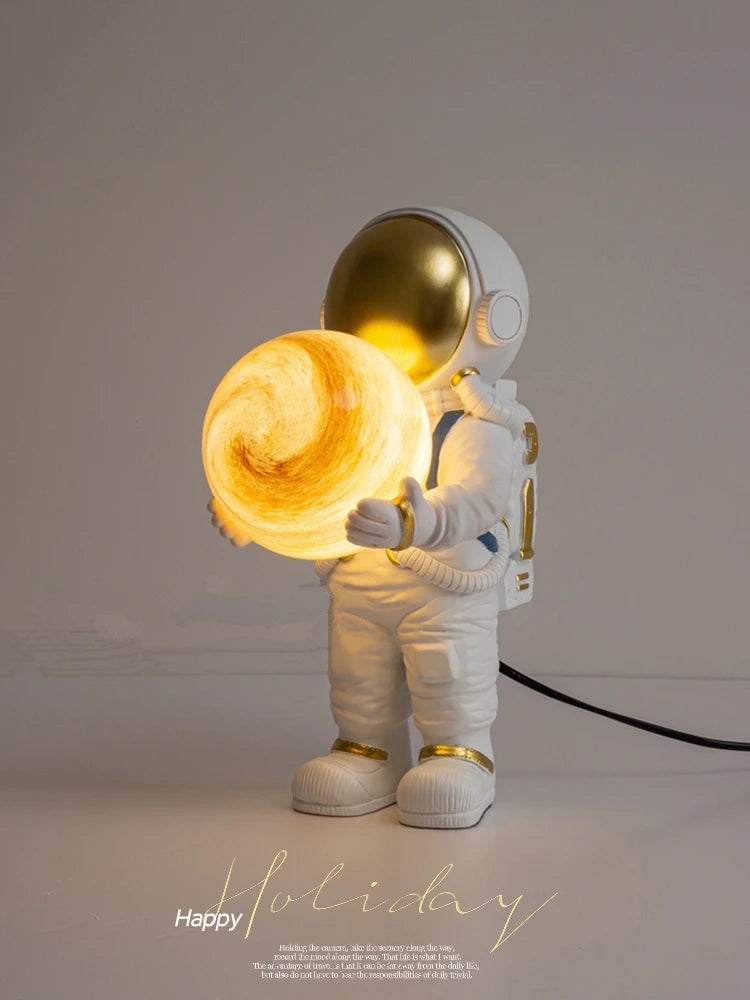 Astronaut Table Lamp Creative Astronaut LED Children's Room Bedroom Bedside Living Room Moon Wall Lamp Boy Planet Night Lamp