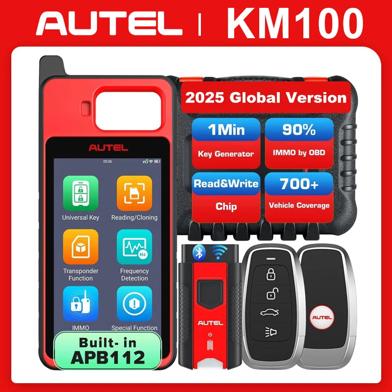 Autel MaxiIM KM100 Key Fob Programming Immobilizer Tool 2PCS Autel IKEY for 60s Key Generation OBD IMMO Key Learning on 99% Car