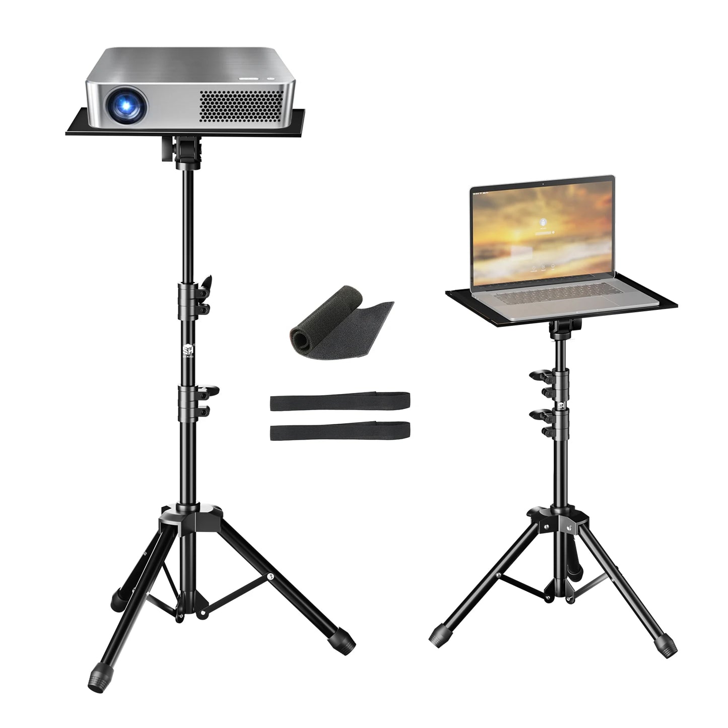 SH 90/125/145CM Projector Tripod Stand With Trays Laptop Tripod, Portable Projector Floor Stand Adjustable Height With Hose Clip