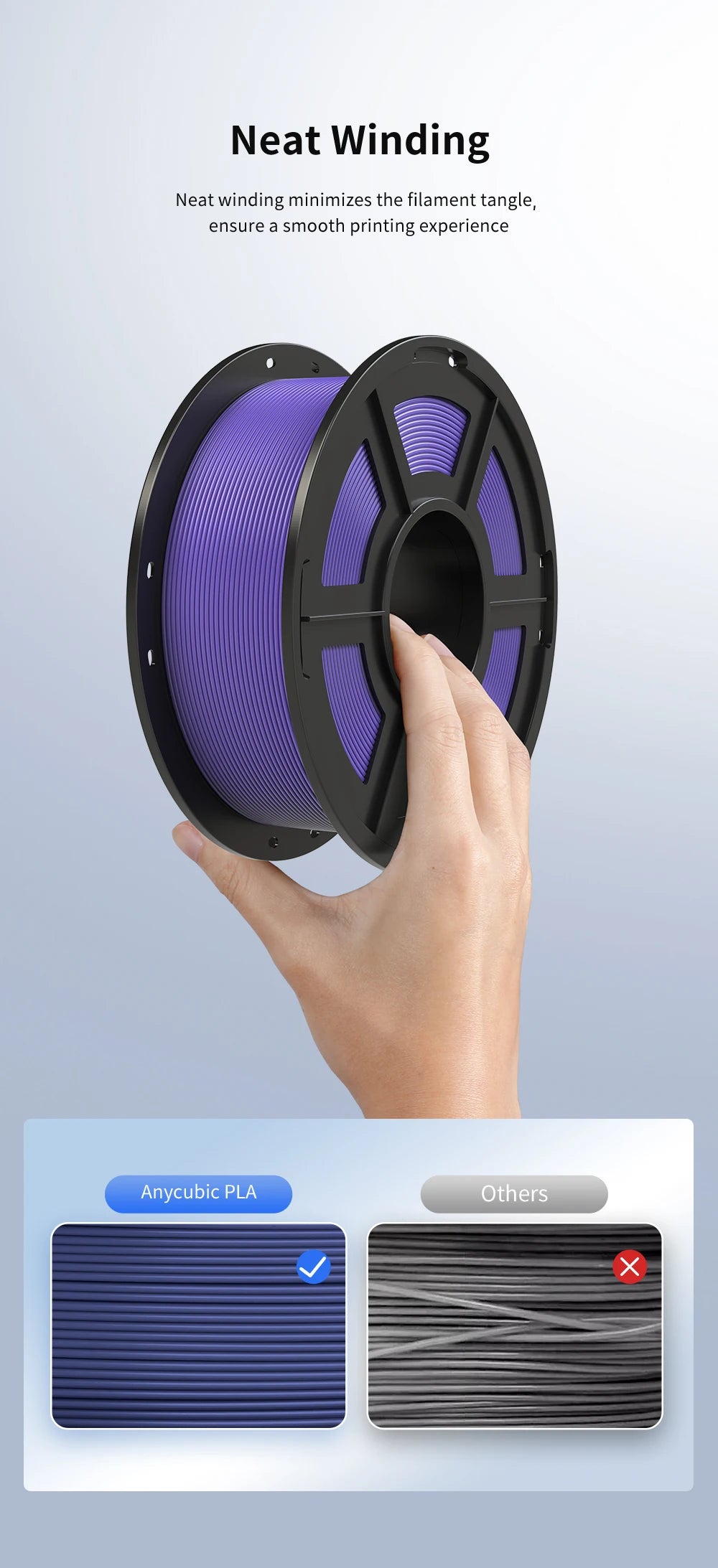 ANYCUBIC 3D Printer Filament PLA Multicolour 1.75mm RFID Eco-friendly Plastic Rubber Material For FDM 3D Printer K3 Combo S1C