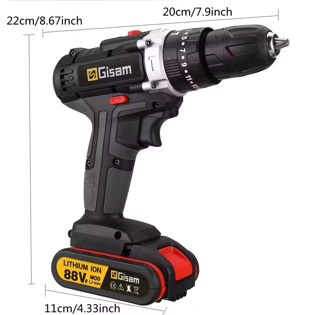 25+3 Torque Portable Cordless Power Drill Set Impact Screw Driver Electric Screwdriver with Rechargeable Battery Power Tool
