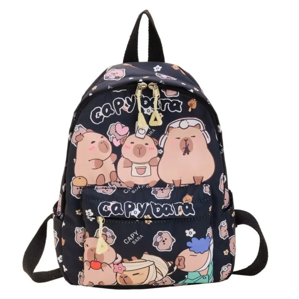 Cute Large Capacity Capybara Backpack Breathable Cartoon Student Schoolbag Nylon Ultra-light Book Bag