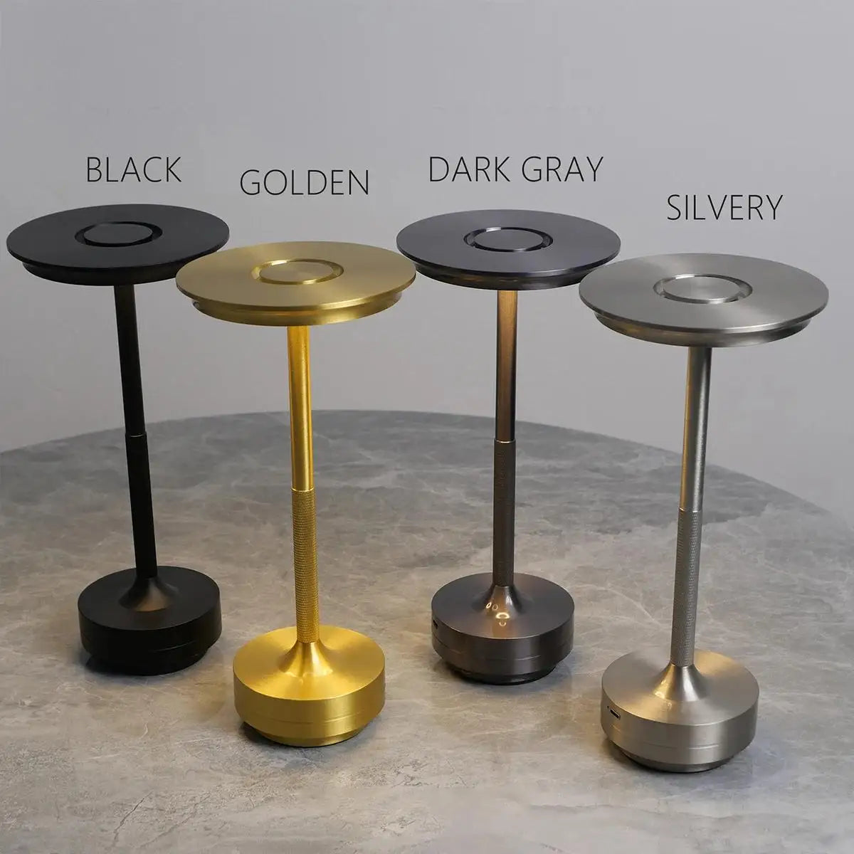 3 Color Table Lamp Black Led Rechargeable Usbc Silver Usb Gold Night Touch Dimmable Touch Control Eye Protected Bedside Aluminum