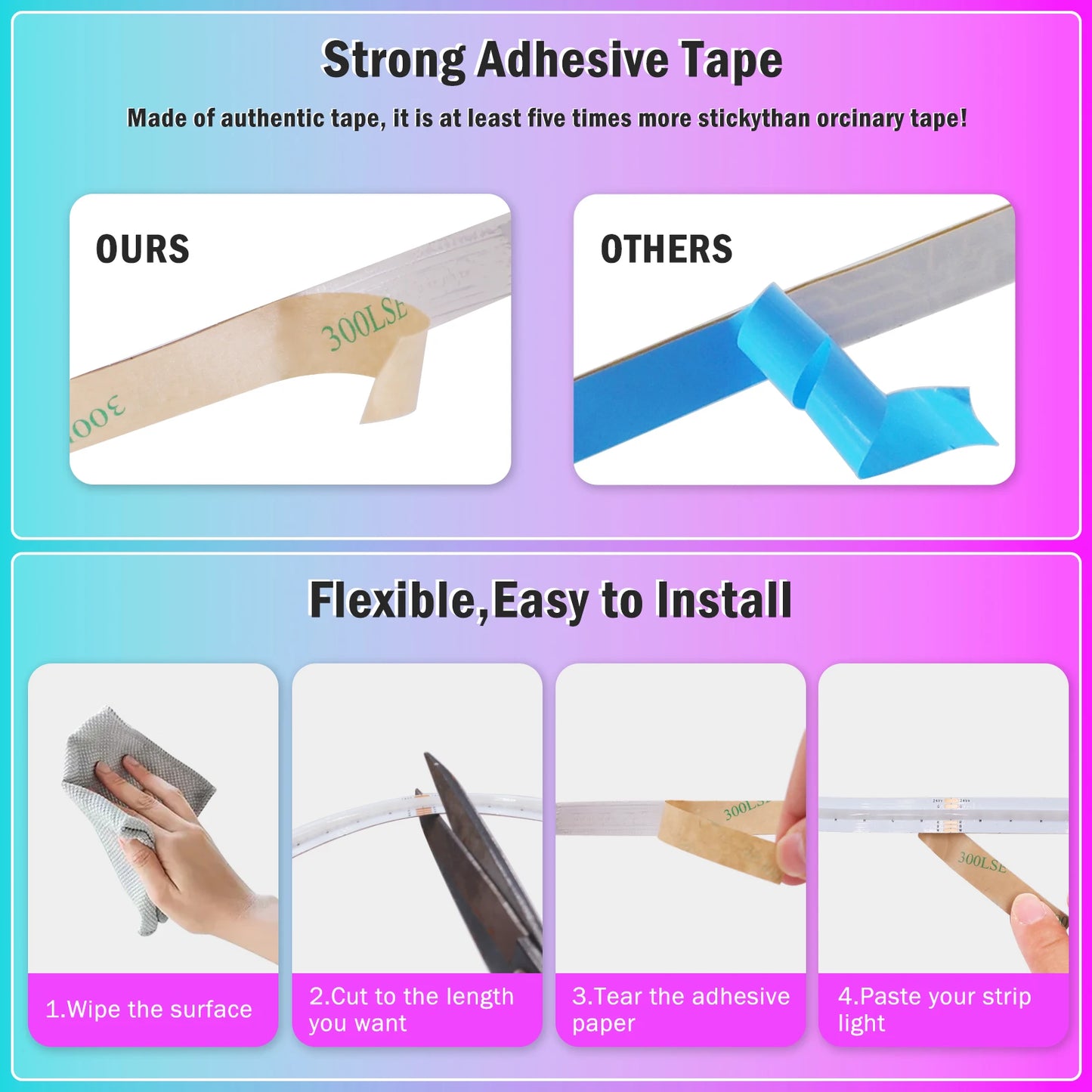 RGB RGBW RGBWW RGBCCT COB LED Strip Light DC12V 24V 840 784 720 576 LEDs/M Flex FCOB LED Tape Light Dimmable Linear Ribbon Tape