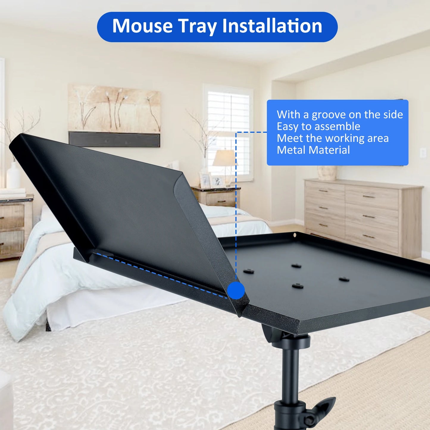 SH 90/125/145CM Projector Tripod Stand With Trays Laptop Tripod, Portable Projector Floor Stand Adjustable Height With Hose Clip