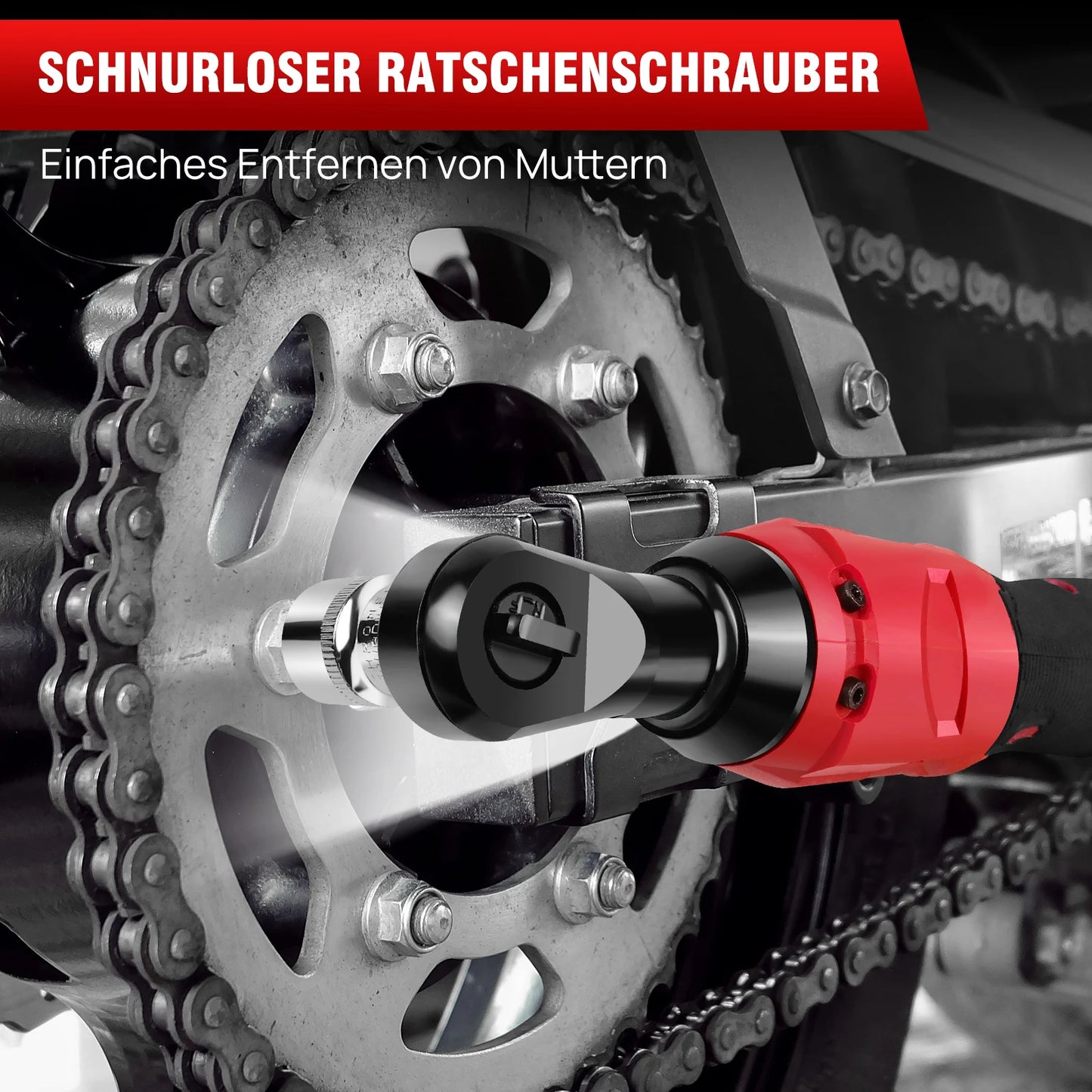 12V High-Torque 90°Cordless Electric Ratchet Wrench Set 3/8'' Angle Wrench with 2Durable 1500mAh Lithium-Ion Batteries,7 Sockets