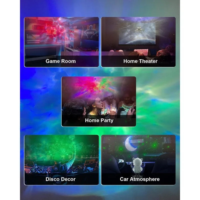 Astronaut Galaxy Projector-Star Projector Bluetooth Speaker White Noise Star Moon Lights for Bedroom Starry Space Ceiling Lamp