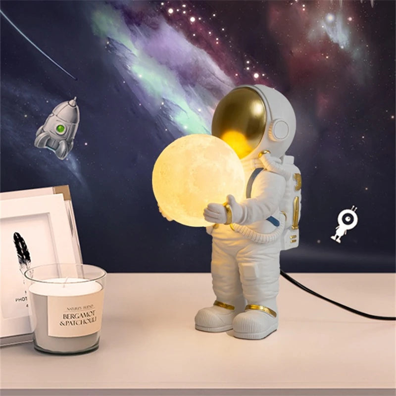 Astronaut Table Lamp Creative Astronaut LED Children's Room Bedroom Bedside Living Room Moon Wall Lamp Boy Planet Night Lamp