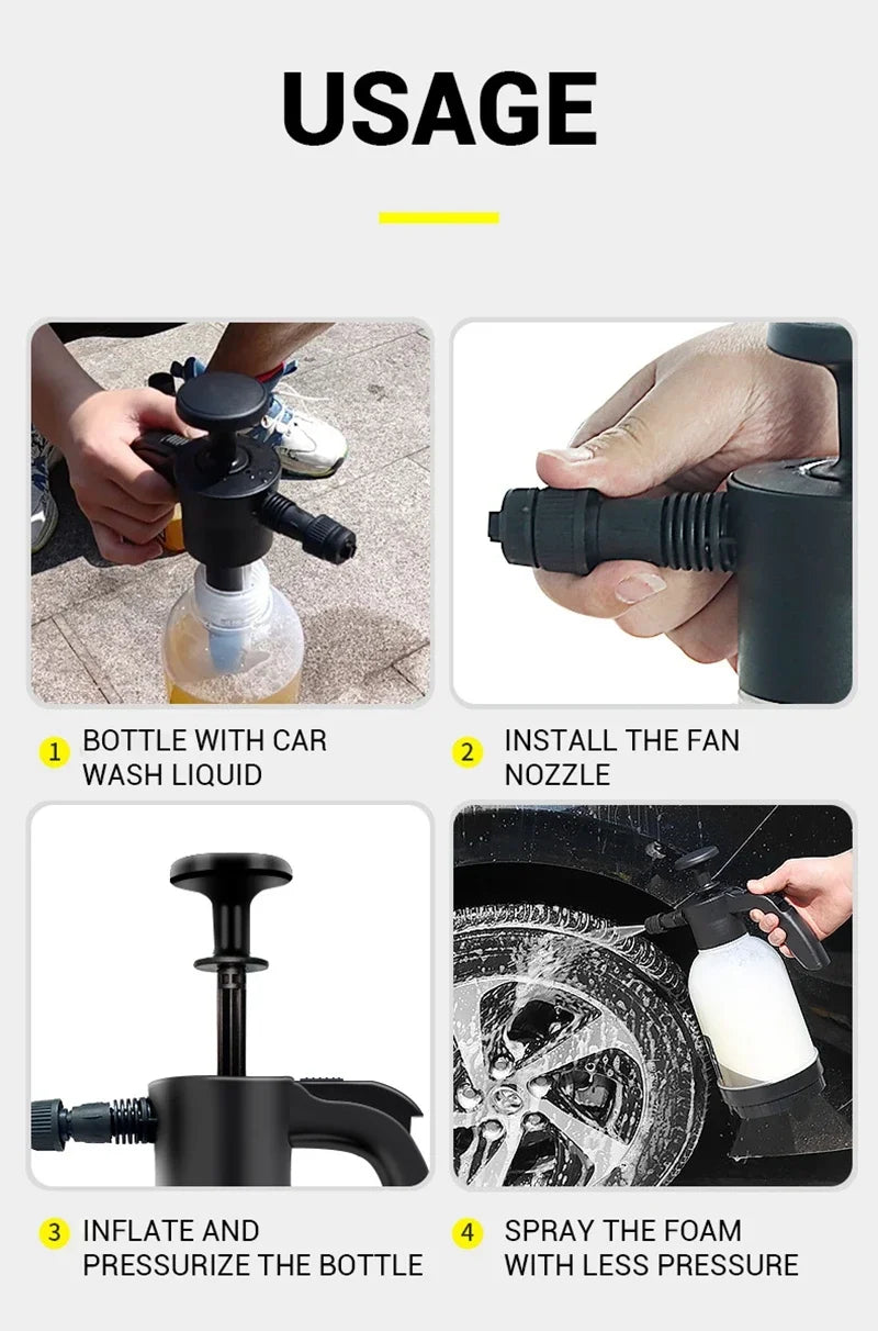 Car wash watering can Pet bath foam watering can for household car 2L spray watering can watering sprayer hand press sprayer
