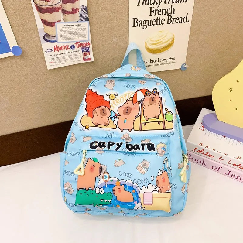Cute Large Capacity Capybara Backpack Breathable Cartoon Student Schoolbag Nylon Ultra-light Book Bag
