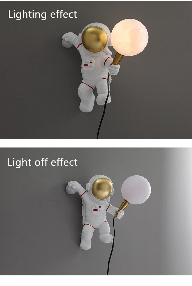 Astronaut Table Lamp Creative Astronaut LED Children's Room Bedroom Bedside Living Room Moon Wall Lamp Boy Planet Night Lamp