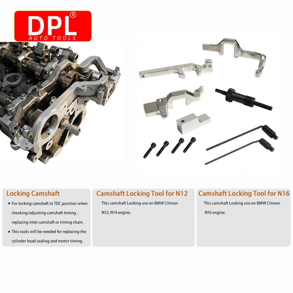 Engine Camshaft Alignment Timing Tool Kit for BMW Mini Copper N12 N14 1.4 1.6 Citroen Peugeot N16 Engines