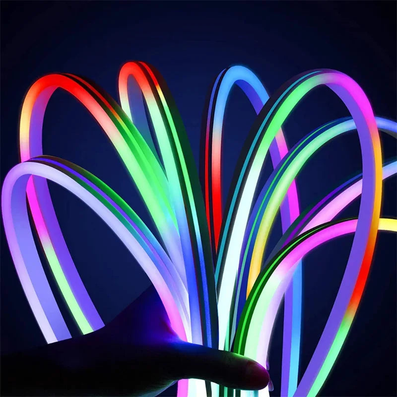 DC12-24V LED Strip Light Wifi RGBIC 10M/32.6ft Atmosphere Light Dreamcolor Addressable Neon Light Lamp Work with Alexa for Home