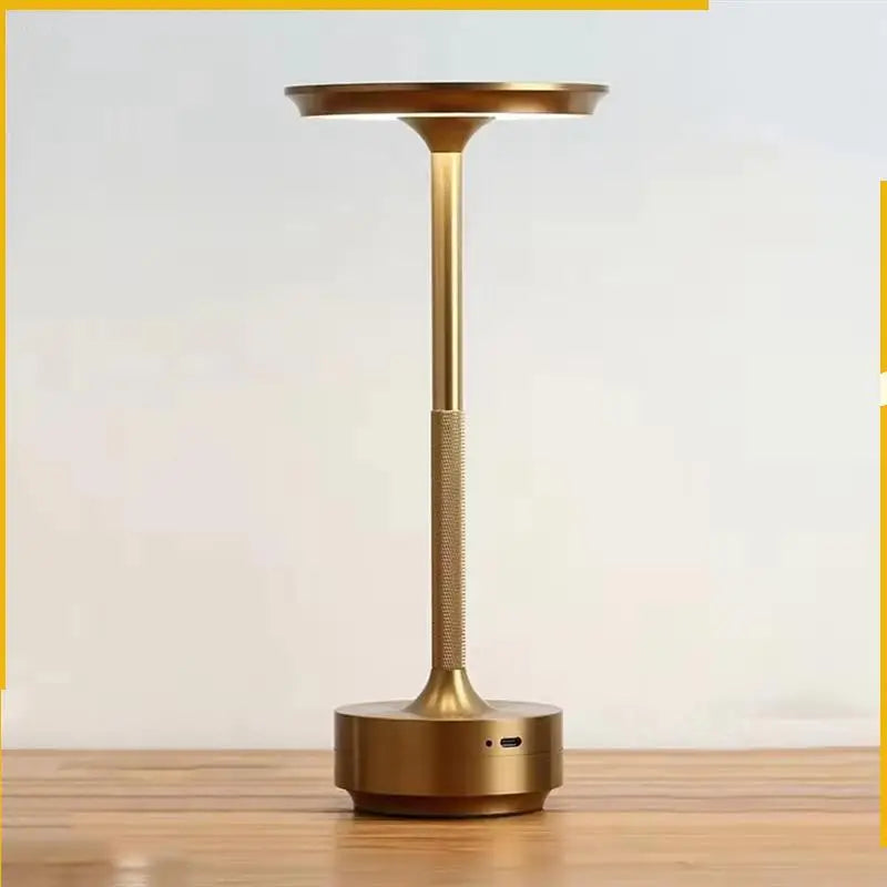 A92P Wireless LED Table Lamp Restaurant Bar Lamp Dimming Atmosphere Portable Charging Touch Read Lamp Bedroom Decor Light Gold