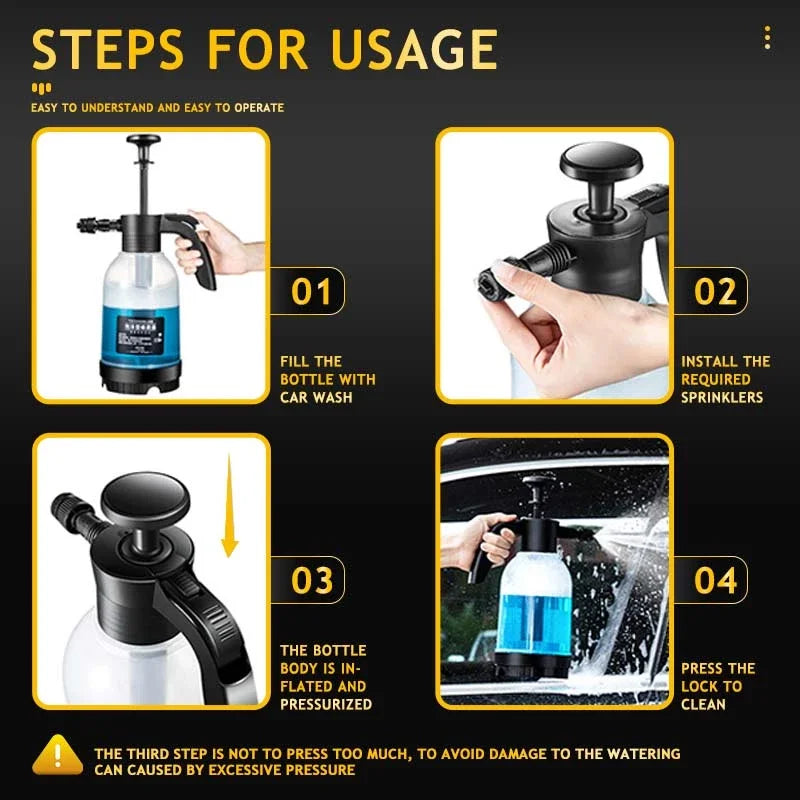 Car wash watering can Pet bath foam watering can for household car 2L spray watering can watering sprayer hand press sprayer