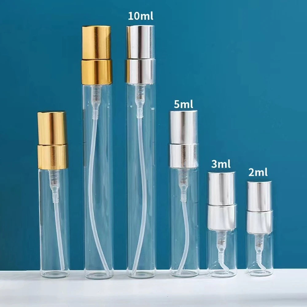 50pcs 100pcs 2ml 3ml 5ml 10ml Refillable Perfume spray Bottle Empty Mini Spray Bottle Perfume Bottles Atomizer Container