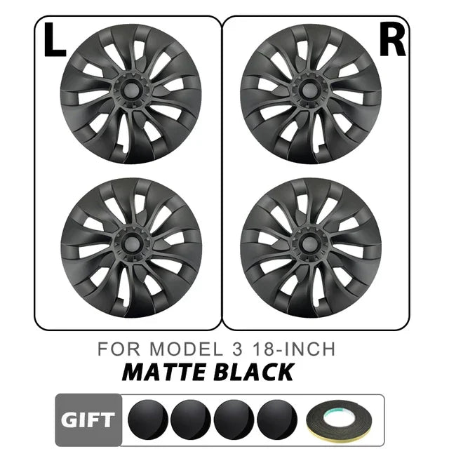 4PCS Hub Cap Performance Replacement Wheel Cap Automobile Full Rim Cover Accessories for Tesla Model 3 18 Inch Hubcap 2018-2023