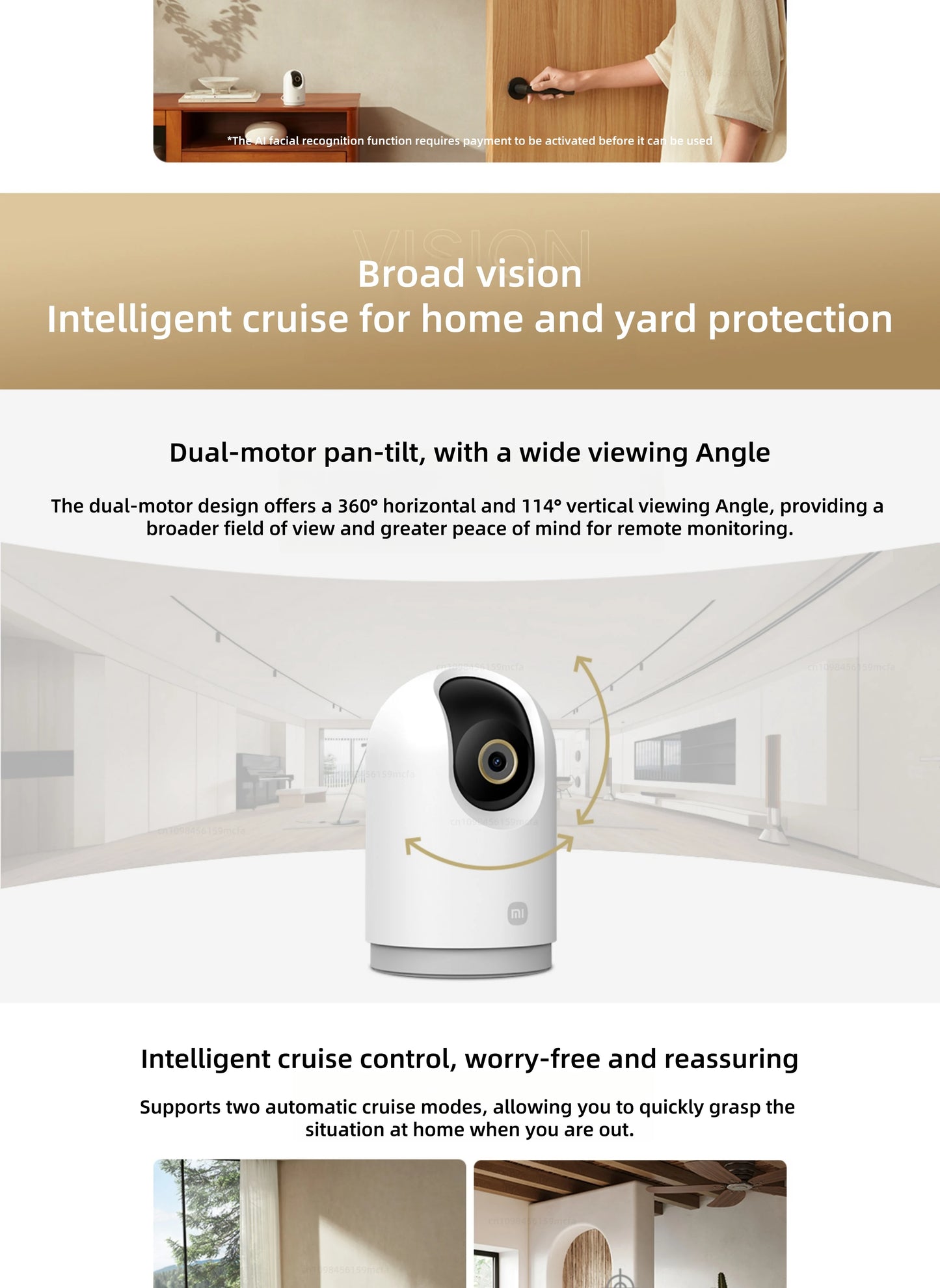 Xiaomi Smart Camera 3 Pro PTZ Version 360° Ultramicroscopic Full Color AI Human Pet Baby Cry DetectionHDR 2.4/5GHz Mesh Gateway
