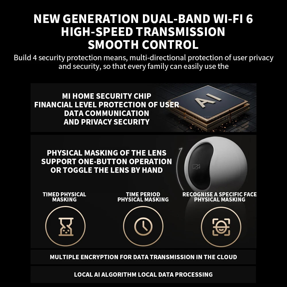 Xiaomi Smart Camera C700 4K 8 Megapixels 360° Panorama Dual-band Wi-Fi 6 AI Human Detection Pet Detection Home Security CN