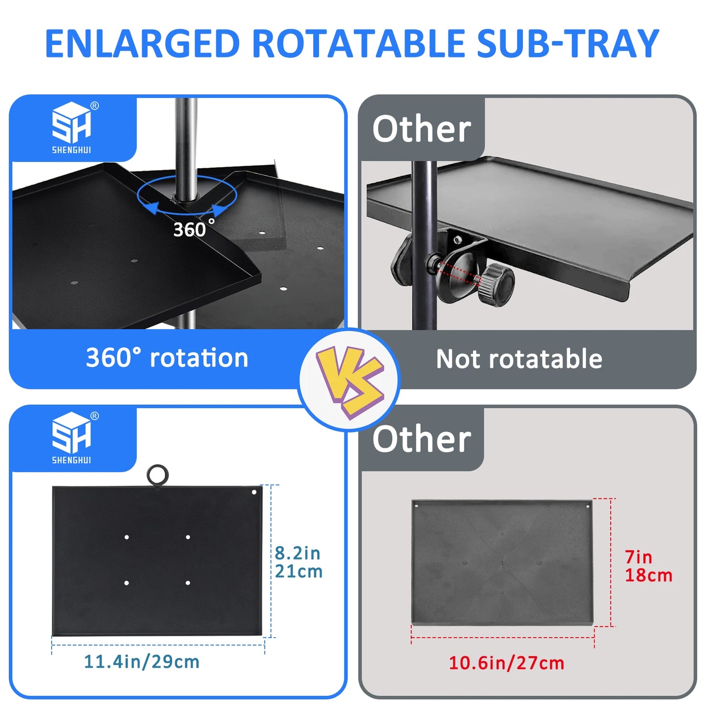 SH 90/125/145CM Projector Tripod Stand With Trays Laptop Tripod, Portable Projector Floor Stand Adjustable Height With Hose Clip