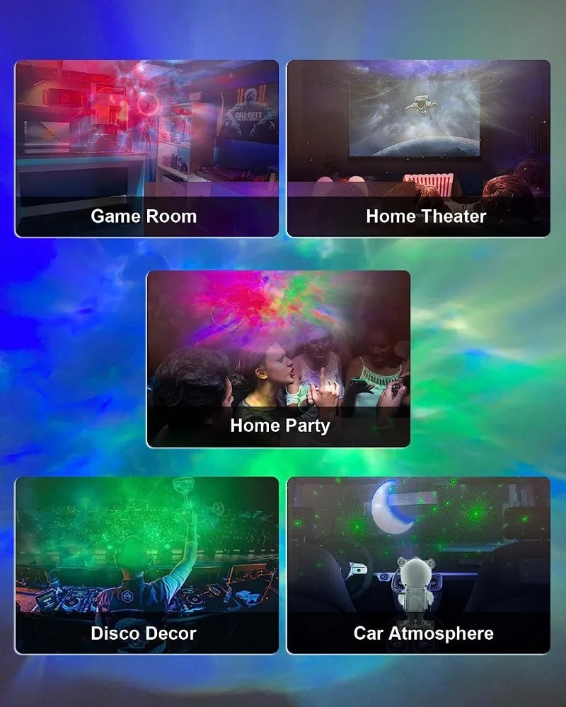 Astronaut Galaxy Projector-Star Projector Bluetooth Speaker White Noise Star Moon Lights for Bedroom Starry Space Ceiling Lamp