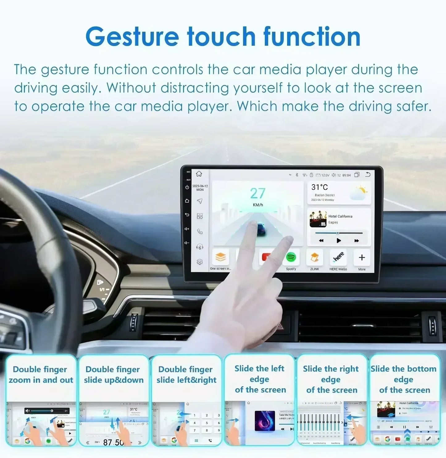 Hizpo 9inch Android13 Car Radio for Ford Fiesta 2009 - 2017 Sync Multimedia DSP RDS CarPlay 4G BT GPS Navigation UI7862 Headunit