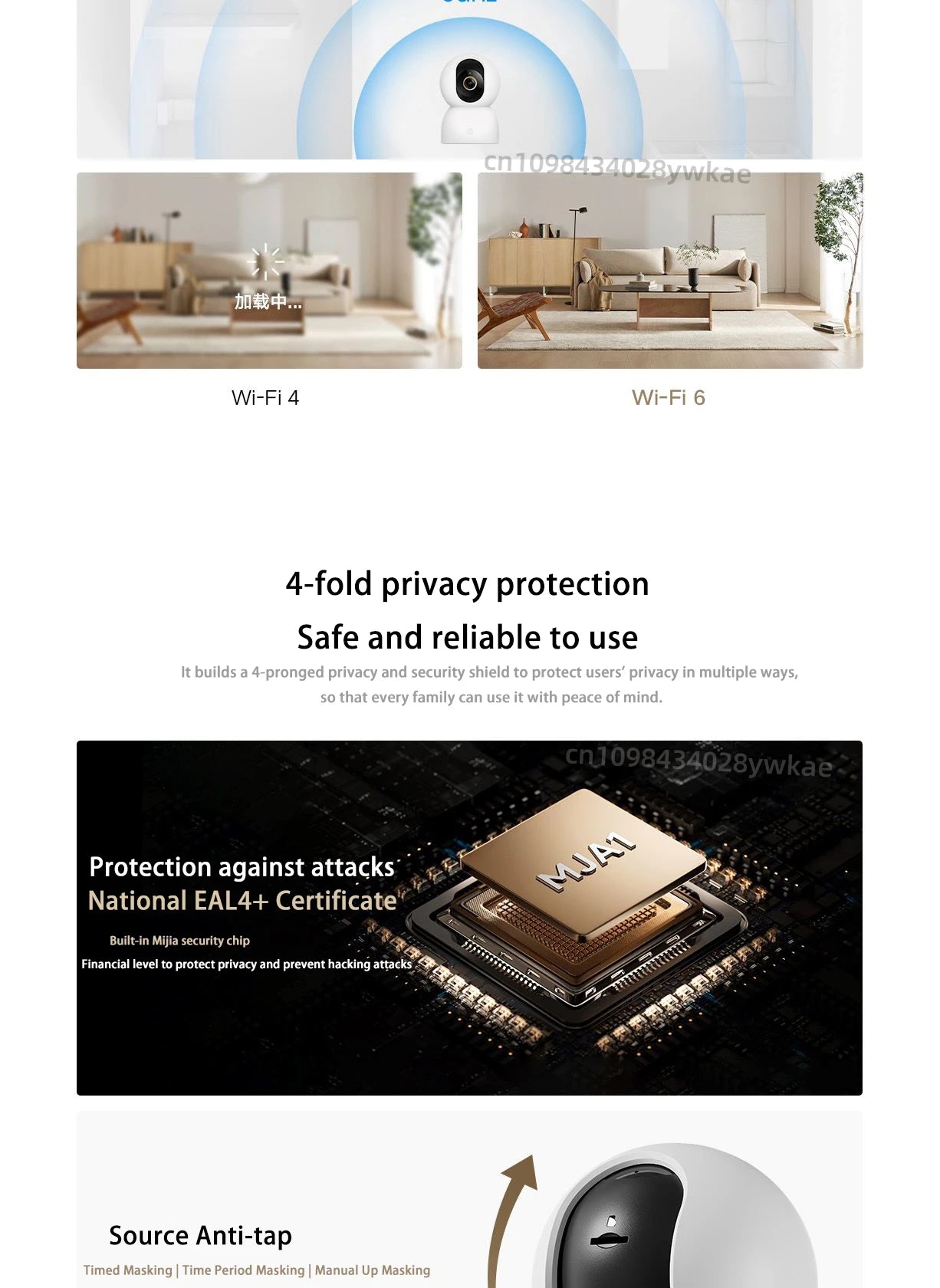 XIAOMI Smart Camera 4 8MP 4K UHD Indoor Monitoring Remote 360-degree No-dead-angle Night Vision Network Home Camera