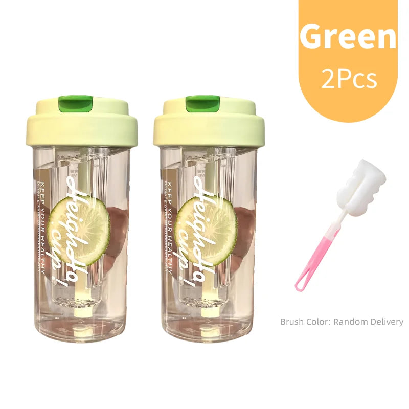 600ml Large Capacity Sports Water Bottle Transparent Plastic Straw Cup with Hand Rope Outdoor Travel Cycling Hiking Gym Jugs