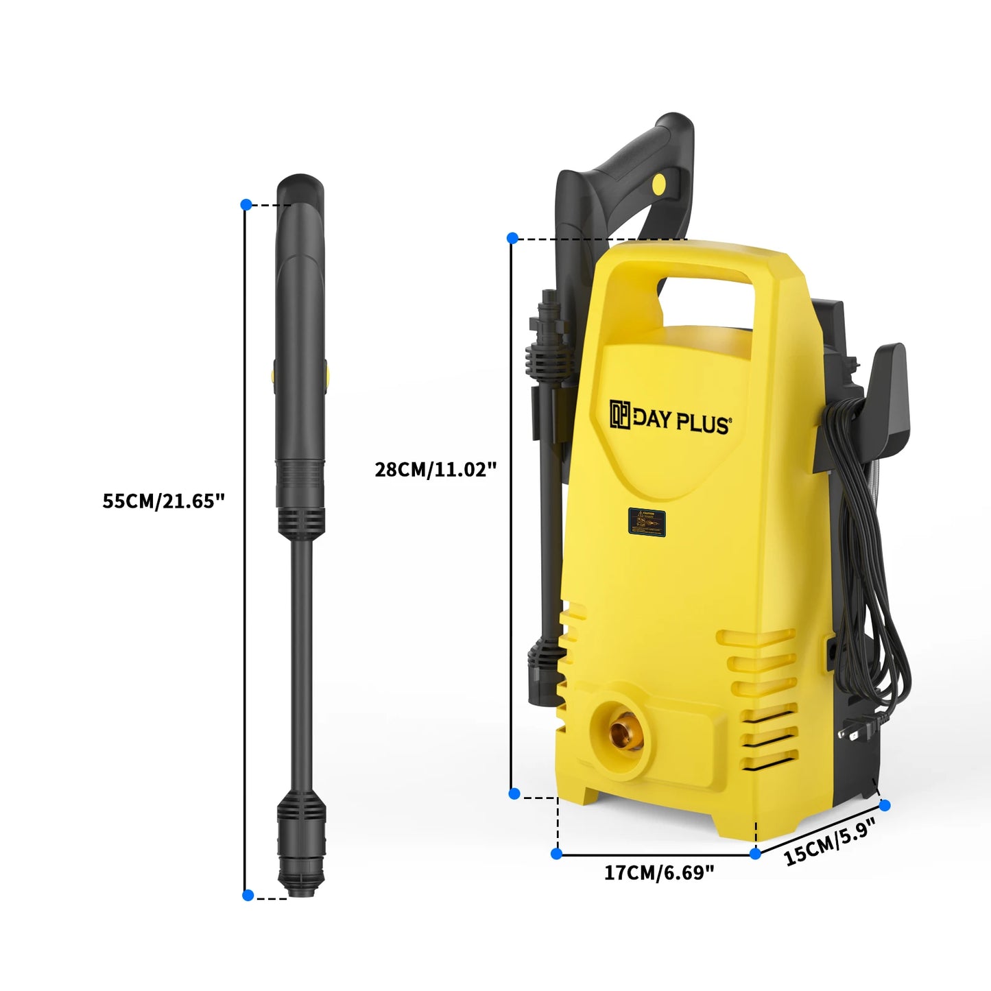 1800W Power Washer with 3-in-1 Nozzle, Adjustable Spray Gun for Garden/Driveway/Deck Cleaning, Portable High Pressure Cleaner