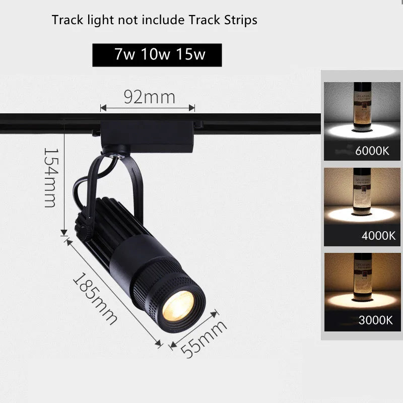Round 7w 10w 15w 20w 30w RA95 COB Spotlights Background LED Track light Lamp KTV Bar Restaurant Cafe Museum Zoom Light Lighting