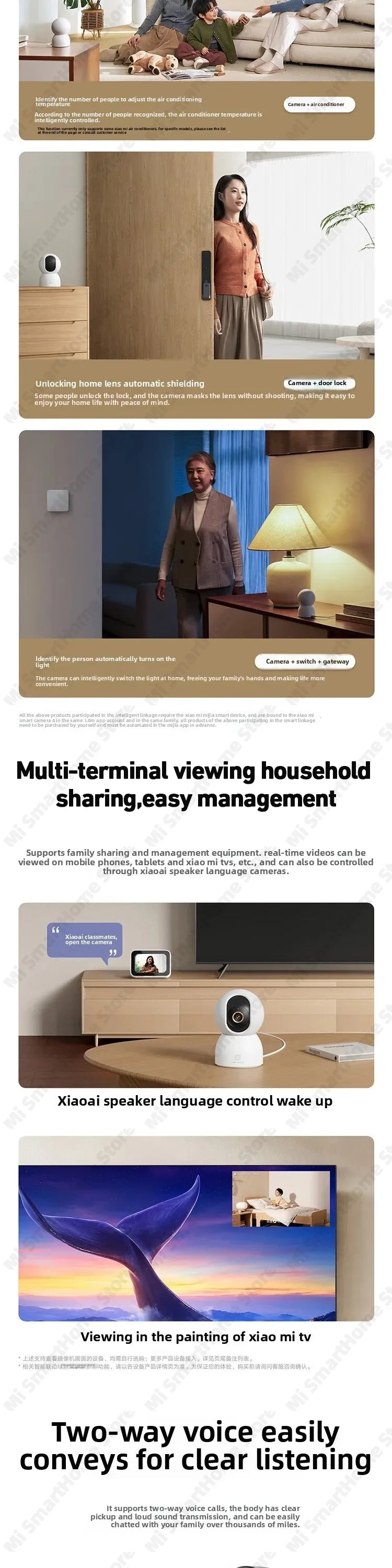 Xiaomi Smart Camera 4 Dual-band Wi-Fi 6 8MP 4K HDR AI Tracking Night Vision Two-Way Audio Home Security Baby Monitor Pet Camera