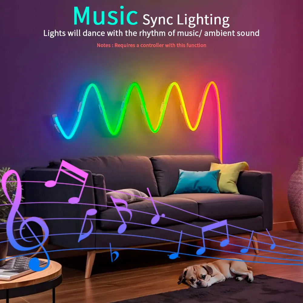 WS2811 FCOB RGBIC Neon LED Strip 720Leds/m Addressable Smart Dream Color Flexible COB LED Light IP68 Waterproof DC12V/24V