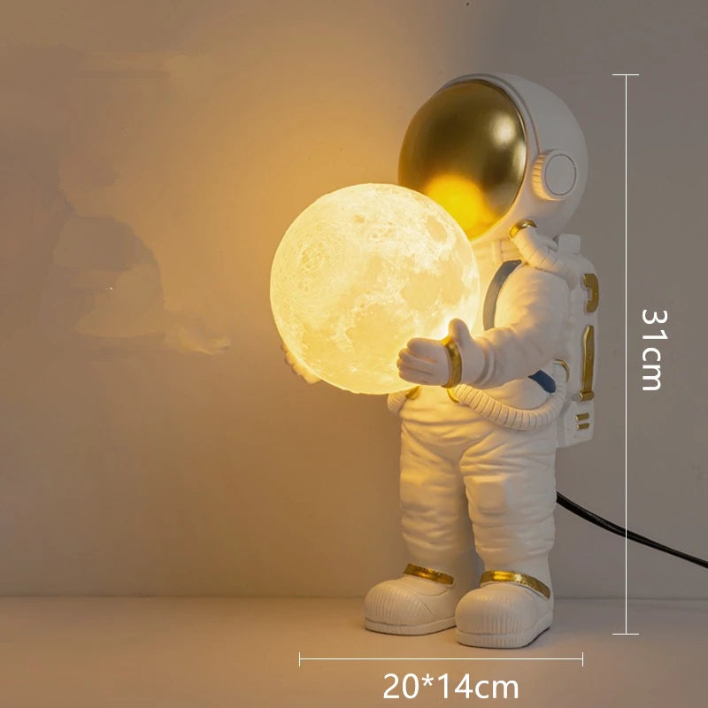 Astronaut Table Lamp Creative Astronaut LED Children's Room Bedroom Bedside Living Room Moon Wall Lamp Boy Planet Night Lamp