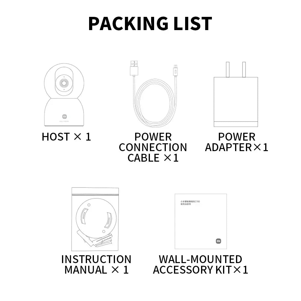 New Xiaomi Smart Camera C700 8MP 4K Ultra HD Low Light Full-color Baby Cry Detection Two-Way Voice Call Surveillance Camera