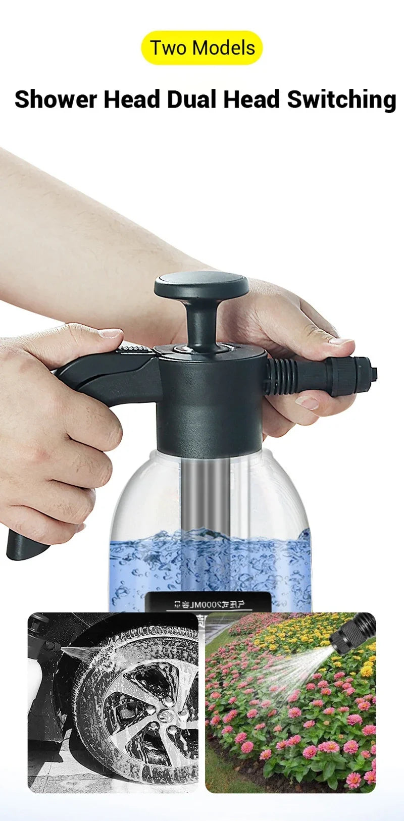 Car wash watering can Pet bath foam watering can for household car 2L spray watering can watering sprayer hand press sprayer