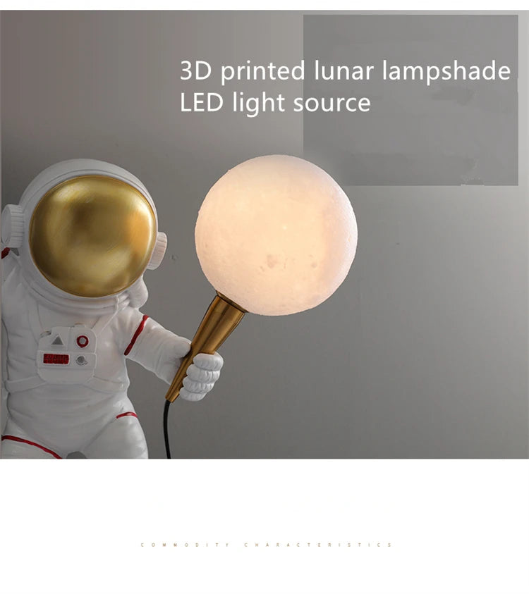 Astronaut Table Lamp Creative Astronaut LED Children's Room Bedroom Bedside Living Room Moon Wall Lamp Boy Planet Night Lamp