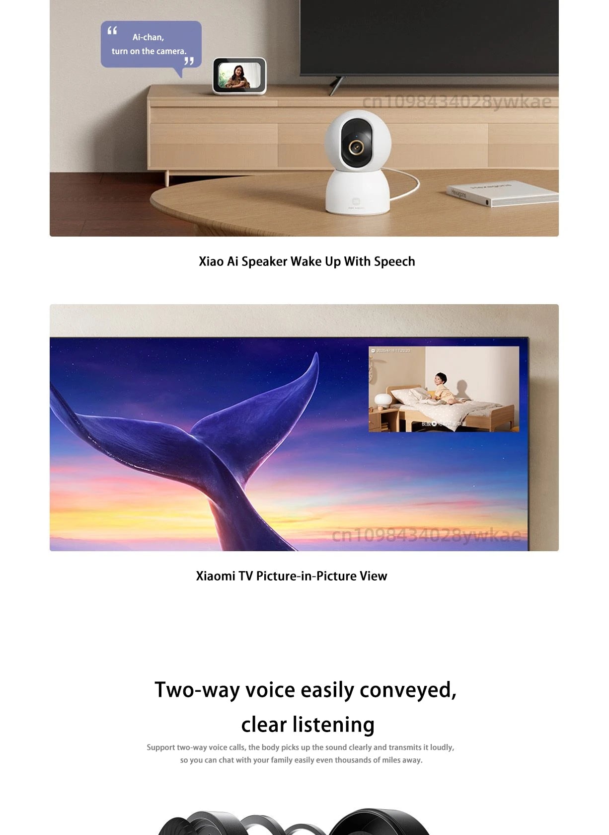 XIAOMI Smart Camera 4 8MP 4K UHD Indoor Monitoring Remote 360-degree No-dead-angle Night Vision Network Home Camera