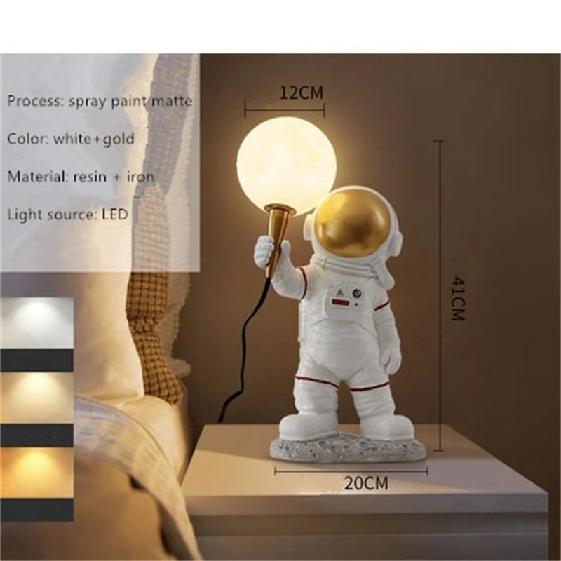 Astronaut Table Lamp Creative Astronaut LED Children's Room Bedroom Bedside Living Room Moon Wall Lamp Boy Planet Night Lamp