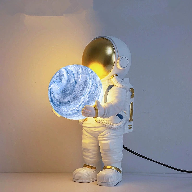 Astronaut Table Lamp Creative Astronaut LED Children's Room Bedroom Bedside Living Room Moon Wall Lamp Boy Planet Night Lamp